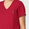 Bluza uniforma medicala, Wink Boundless, 6151, Culoare: Red, Marime: 2XS, , 6 image