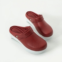 Saboti medicali, din piele naturala, cu bareta detasabila, Classic Red, Marimi: 37, 