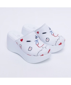 Papuci medicali anatomici cu platforma, din piele naturala, Marimi: 36, 