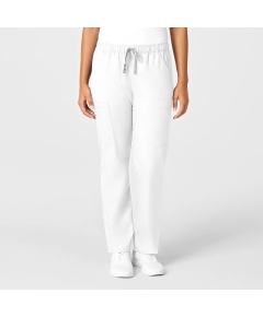 Pantaloni uniforma medicala, WonderWork, 505, Culoare: White, Marime: XS, 
