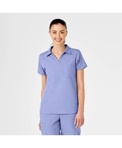 Bluza uniforma medicala cu guler, W123, 6955, Culoare: Ceil, Marime: S, 