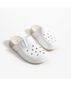 Saboti medicali, dama, Clio White din cauciuc, model perforat alb, Marimi: 36, 