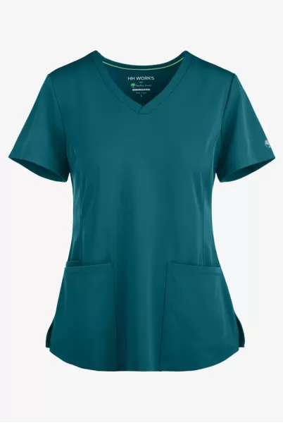 Bluza uniforma medicala, dama, Healing Hands HH Works, HHE2500, Culoare: Caribbean Blue, Pentru: Femei, Marime: M, 