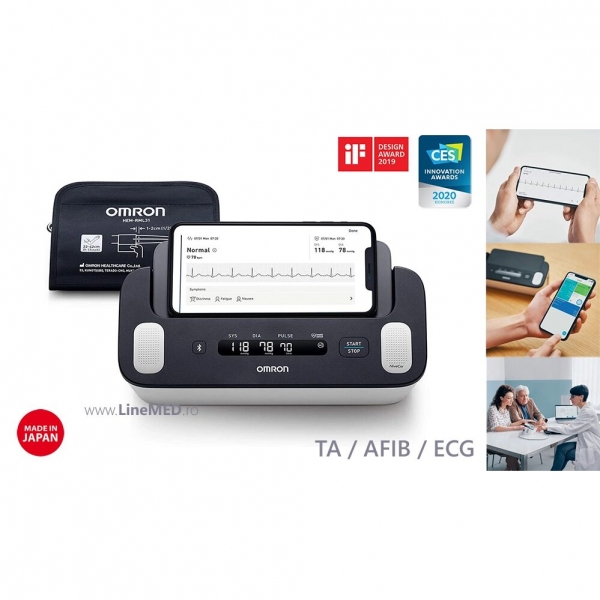 Tensiometru de brat, Omron Complete, automat, cu functie ECG, 