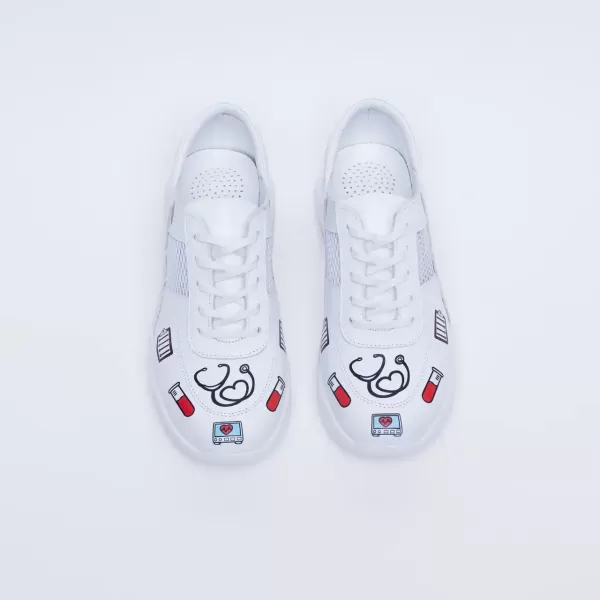 Adidasi medicali dama, din piele naturala si talpa antisoc, Marimi: 36, , 4 image