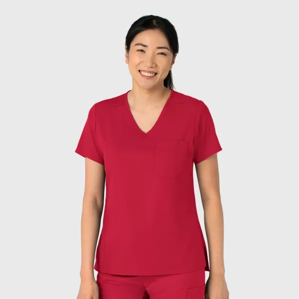 Bluza uniforma medicala, Wink Boundless, 6151, Culoare: Red, Marime: 2XS, , 3 image