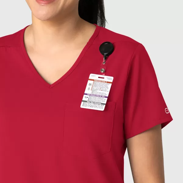 Bluza uniforma medicala, Wink Boundless, 6151, Culoare: Red, Marime: 2XS, , 5 image