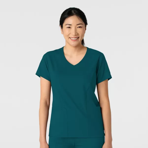 Bluza uniforma medicala, Wink Boundless, 6251, Culoare: Caribbean Blue, Marime: 2XS, 
