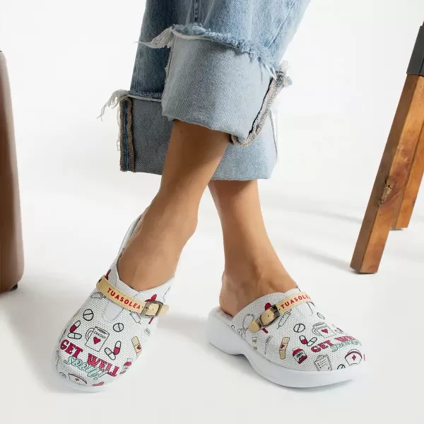 Papuci medicali din piele naturala, cu brant din gel si talpa antisoc, Marimi: 37, , 2 image