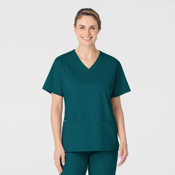 Bluza uniforma medicala, WonderWork 101, Culoare: Caribbean Blue, Marime: 2XS, 