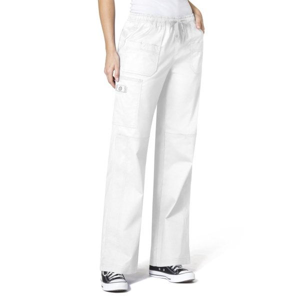 Pantaloni uniforma medicala, Wink FLEX 5108, Culoare: White, Marime: XS, 