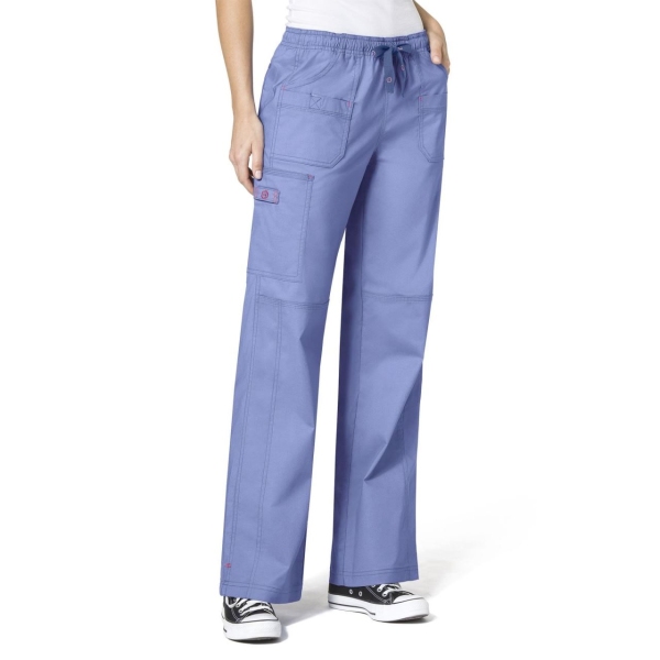 Pantaloni uniforma medicala, Wink FLEX 5108, Culoare: Caribbean Blue, Marime: 2XS, 