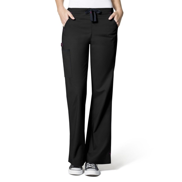 Pantaloni uniforma medicala, Wink Flex, 5308, Culoare: Black, Marime: XS, 
