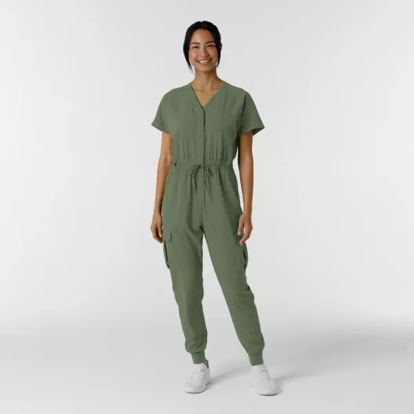 Salopeta medicala, dama, Wink Renew, 3234, Culoare: Olive, Marime: XS, 