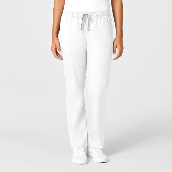 Pantaloni uniforma medicala, WonderWork, 505, Culoare: White, Marime: XS, 