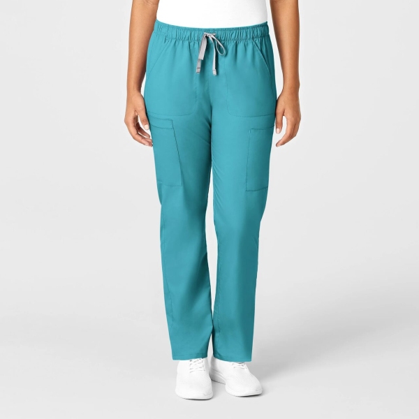 Pantaloni uniforma medicala, WonderWork, 505, Culoare: Teal, Marime: L, 