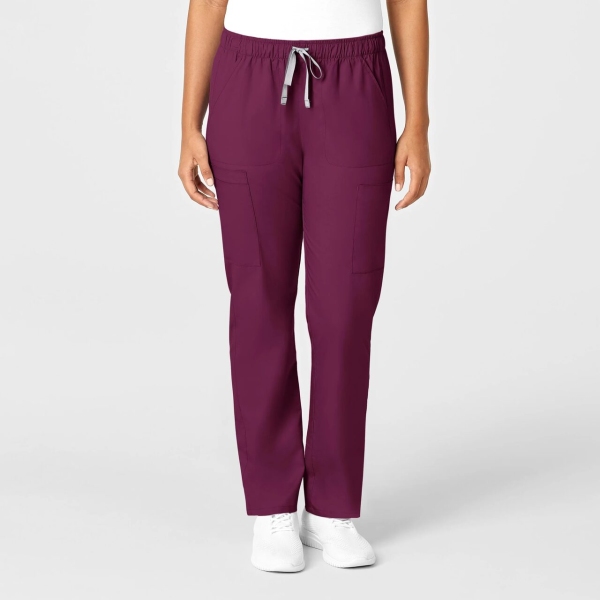 Pantaloni uniforma medicala, WonderWork, 505, Culoare: Wine, Marime: L, 