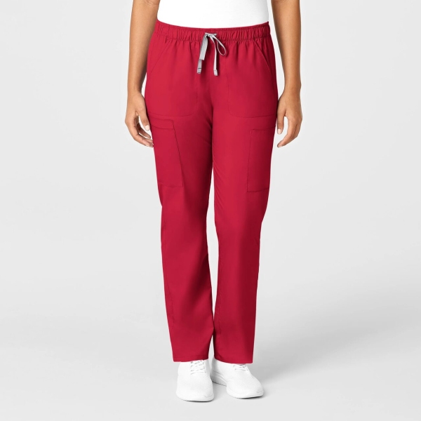 Pantaloni uniforma medicala, WonderWork, 505, Culoare: Red, Marime: L, 