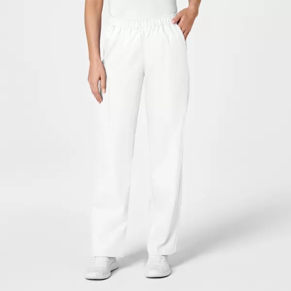 Pantaloni uniforma medicala, Wink WonderWork, 501, Culoare: White, Marime: XL, 