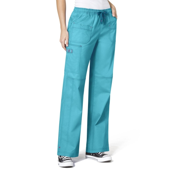 Pantaloni uniforma medicala, Wink FLEX 5108, Culoare: Aqua, Marime: XS, 