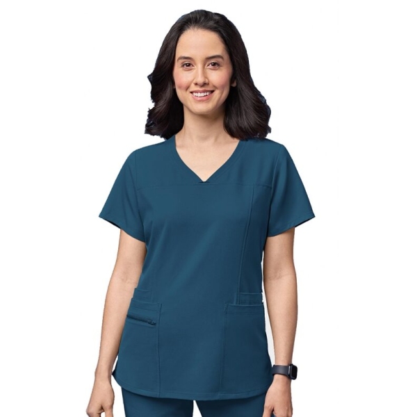 Bluza uniforma medicala, Wink Thrive, 6322, Culoare: Caribbean Blue, Marime: L, 