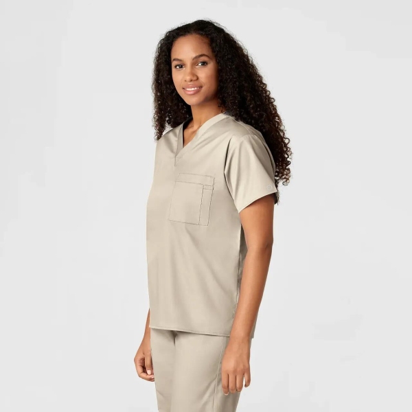 Bluza uniforma medicala, unisex, Wink Work, 100, Culoare: Khaki, Marime: 2XS, , 6 image