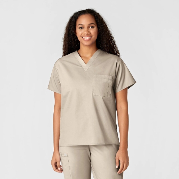 Bluza uniforma medicala, unisex, Wink Work, 100, Culoare: Khaki, Marime: M, , 2 image