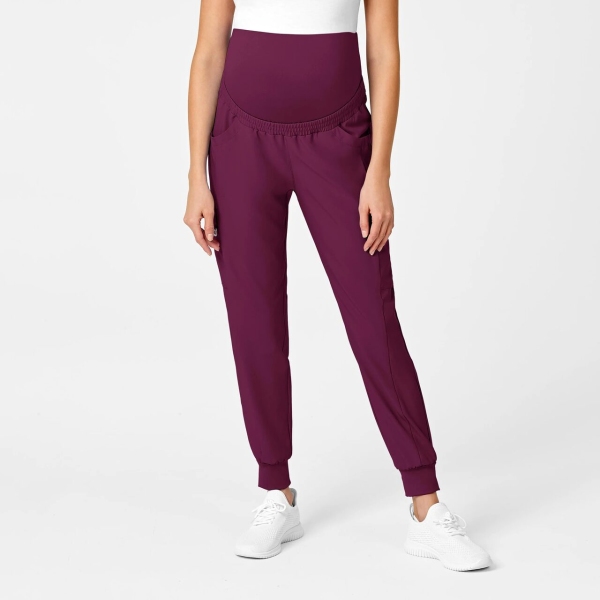 Pantaloni uniforma medicala, maternitate, W123, 5455, Culoare: Wine, Marime: XS, 