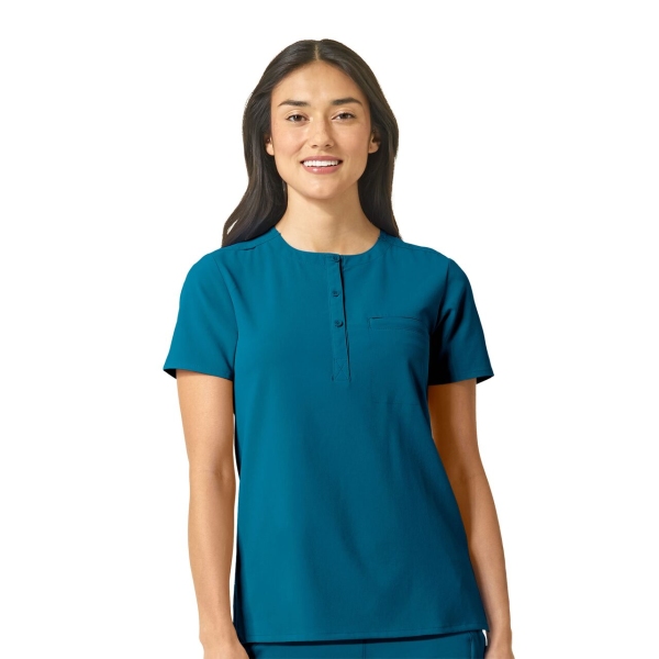 Bluza uniforma medicala, Wink Renew, 6434, Culoare: Caribbean Blue, Marime: M, 
