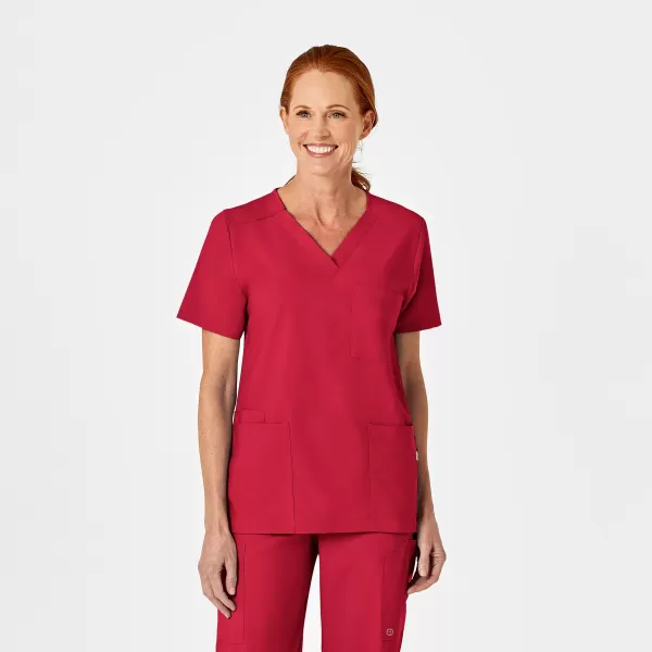 Bluza uniforma medicala, unisex, W123, 6855, Culoare: Red, Marime: S, , 2 image Bluza uniforma medicala, unisex, W123, 6855, Culoare: Red, Marime: S, , 2 image