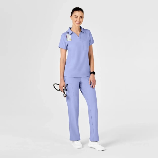 Bluza uniforma medicala cu guler, W123, 6955, Culoare: Ceil, Marime: 2XS, , 2 image
