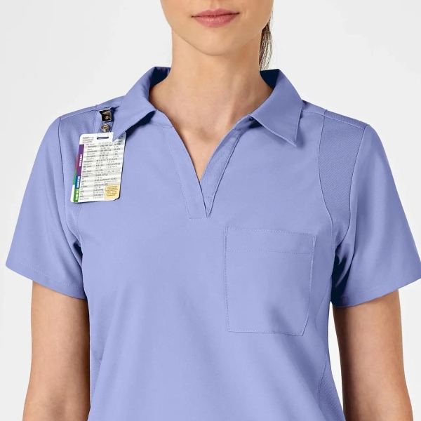 Bluza uniforma medicala cu guler, W123, 6955, Culoare: Ceil, Marime: 2XS, , 5 image