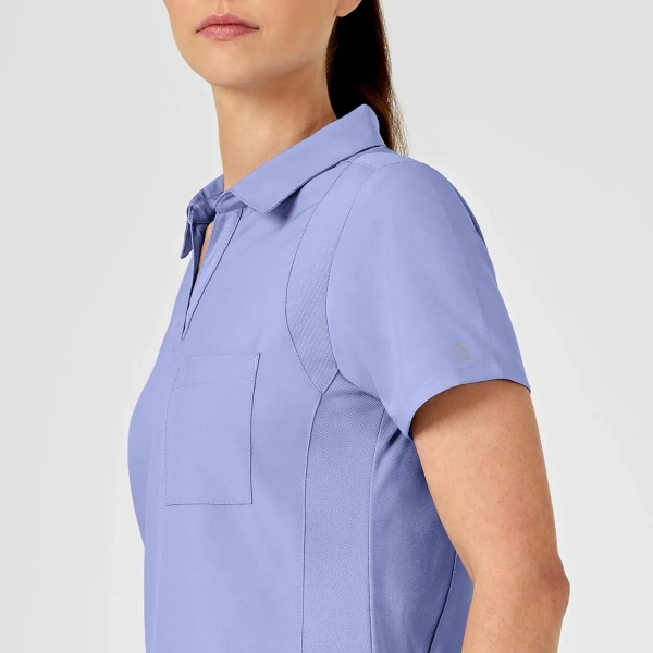 Bluza uniforma medicala cu guler, W123, 6955, Culoare: Ceil, Marime: 2XS, , 6 image