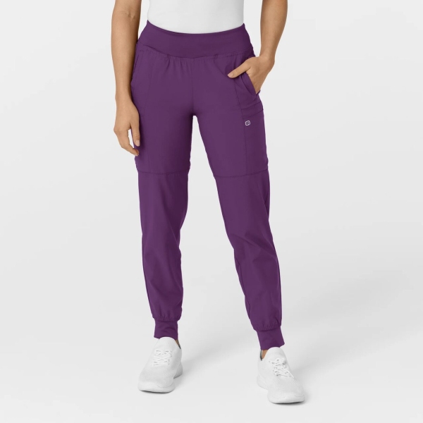 Pantaloni uniforma medicala, W123, 5555, Culoare: Eggplant, Marime: XS lung, 