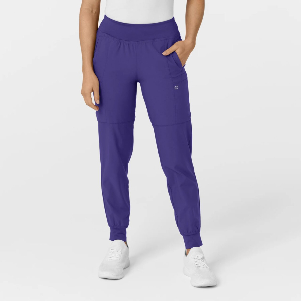 Pantaloni uniforma medicala, W123, 5555, Culoare: Grape, Marime: L, 