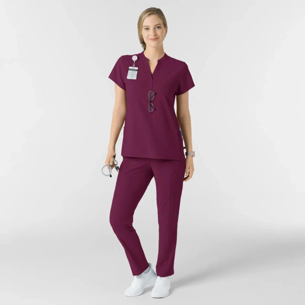 Bluza uniforma medicala, Wink Renew, 6734, Culoare: Wine, Marime: XS, , 2 image