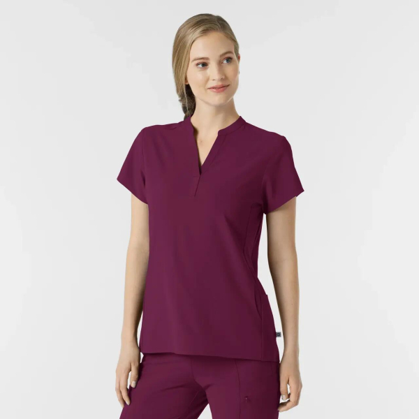 Bluza uniforma medicala, Wink Renew, 6734, Culoare: Wine, Marime: XS, , 3 image