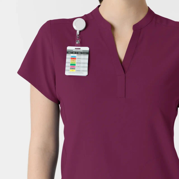 Bluza uniforma medicala, Wink Renew, 6734, Culoare: Wine, Marime: XS, , 6 image