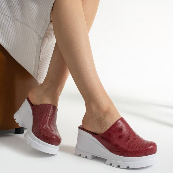 Saboti medicali, dama, cu platforma, din piele naturala, Marimi: 36, , 2 image