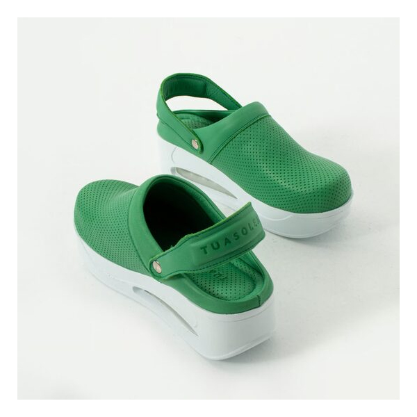 Saboti medicali dama din piele naturala, Classic Green, Marimi: 36, 