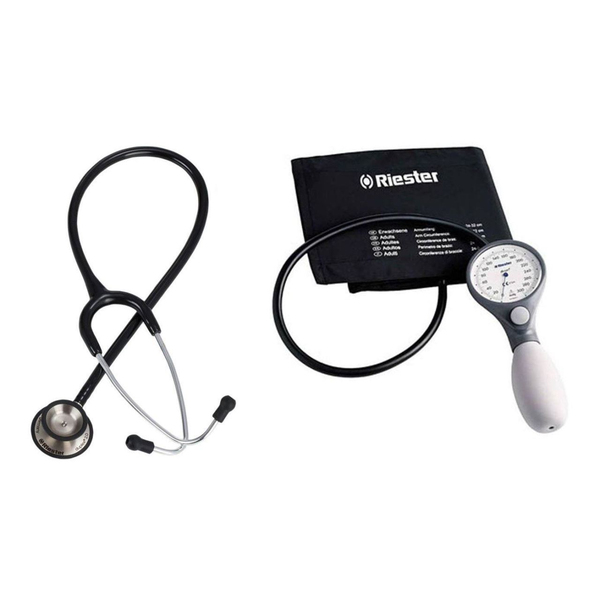 Tensiometru gri Ri-san, stetoscop Duplex, Riester 511-02, 
